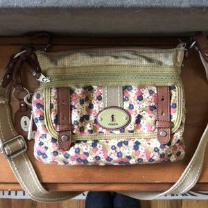 Cute!! Vintage Flower Print Fossil Purse
